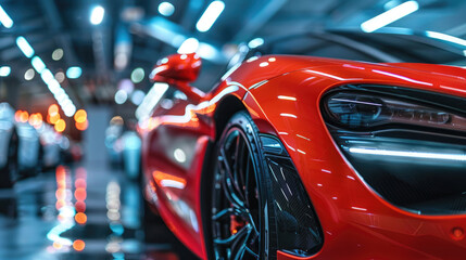 Supercar Displayed in Stylish and Clean Garage Interior