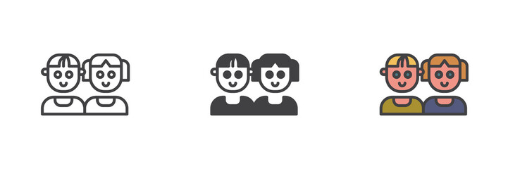 Grandchildren different style icon set