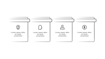 Doodle infographic elements with 4 options. Vector business template for presentation