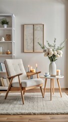The photo depicts a modern and minimalistic living room interior. 
