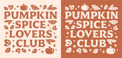 Pumpkin spice lovers club quotes shirt sticker fall season aesthetic