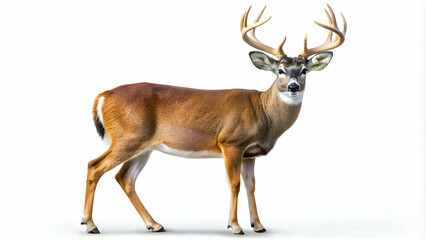 buck deer on white background