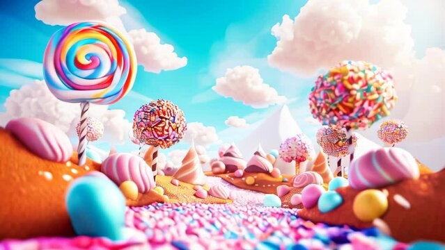 Fantasy surreal candy and sweets landscape