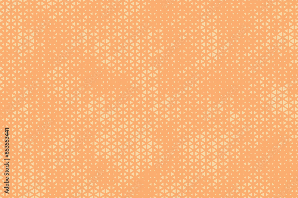 Poster Triangular Halftone Texture Retro wave Vector Geometric Technology Abstract Background. Half Tone Triangles Retro Apricot Orange Pattern. Minimal 80s Style Dynamic Tech Structure Wallpaper