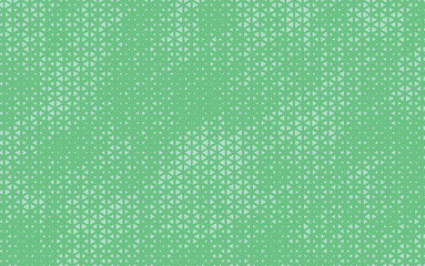 Triangle halftone vector background. Spring Green halftone pattern. Abstract geometric dots background. Pop Art comic gradient black white texture. Vector illustration.