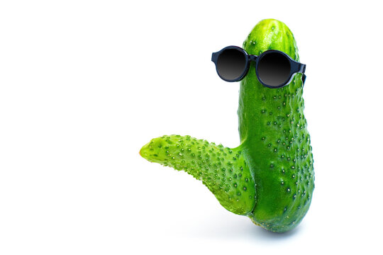 Cucumber Character with Sunglasses..