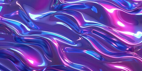 Obraz premium Shiny Purple and Blue Plastic Waves Background