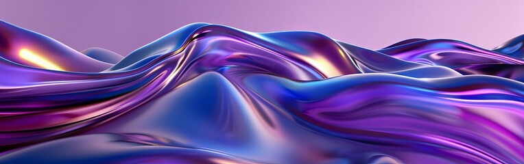 Shiny Purple and Blue Plastic Waves Background