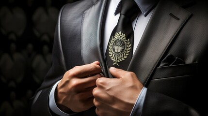groom with wedding rings
