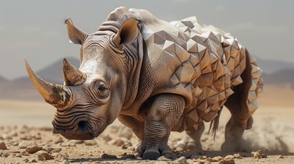 Fototapeta premium Geometric Rhino.