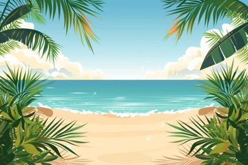 Obraz premium Summer Background illustration created with Generative AI