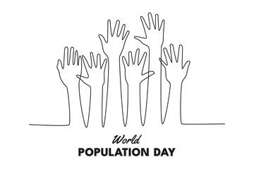Fototapeta premium World Population Day Concept. Single line draw design vector graphic illustration.