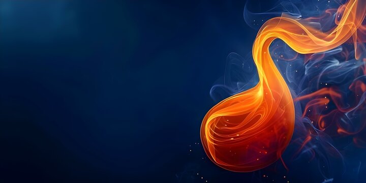 Medical concept image of acid reflux gastritis on dark blue background. Concept Medical Illustration, Acid Reflux, Gastritis, Dark Blue Background, Digestive Health