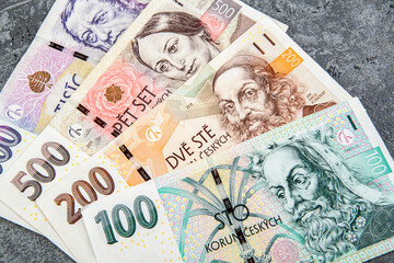 Czech koruna banknotes and coins - Czech Republic currency