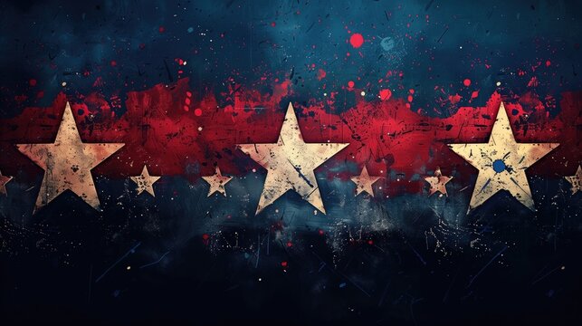 United States of America Patriotic Backdrop Art, Red White and Blue Patriotism Wallpaper, Freedom Liberty Memorial Independence Veteran's Day July 4th Background Concept Artwork