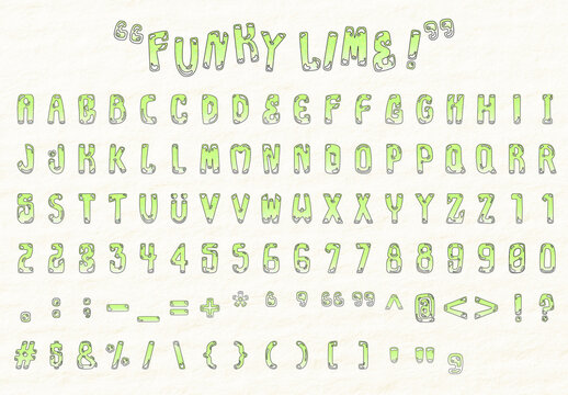Funky Lime Alphabet Set