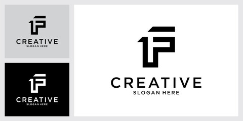 F initial letter logo design template vector