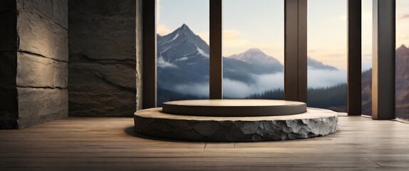 Rock platform podium product presentation background