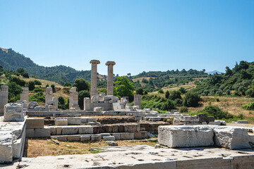 Scenic views of the Temple of Artemis at Sardis, the fourth largest Ionic temple in the world, ...