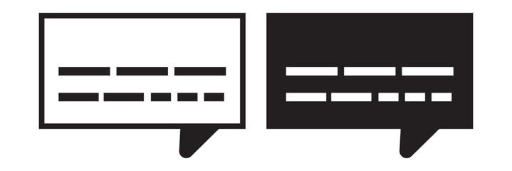 Set of subtitle icons. Design can use for web and mobile app. Vector illustration isolated on transparent background