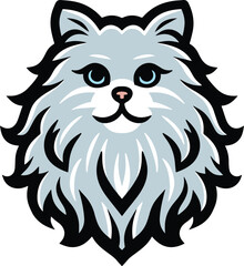 Angora domestic cat cartoon illustrations