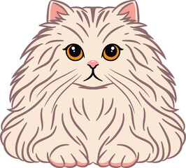 Angora domestic cat cartoon illustrations