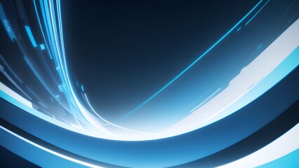 Naklejka premium 水色のサイバーっぽい流れの抽象的な背景イラスト