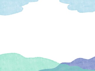 Obraz premium cloud and mount watercolor nature 