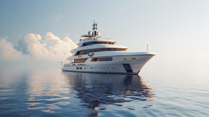 Luxury yacht sailing on the open sea