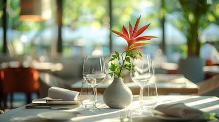 Luxury travel concept featuring fine dining in an exclusive fancy restaurant with exquisite cuisine and great service