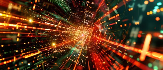 Fototapeta premium Ultrawide Abstract Technology Background 21:9 4k