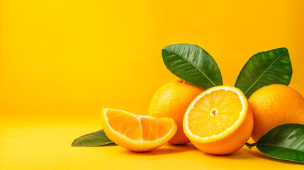 naranjas frescas con hojas