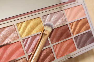 Warm Toned Shimmer Eyeshadow Palette Close up