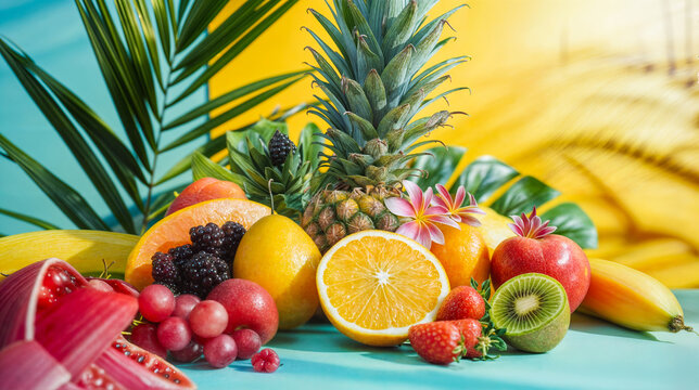 Naturaleza de frutas tropicales Frescas en Mesa  