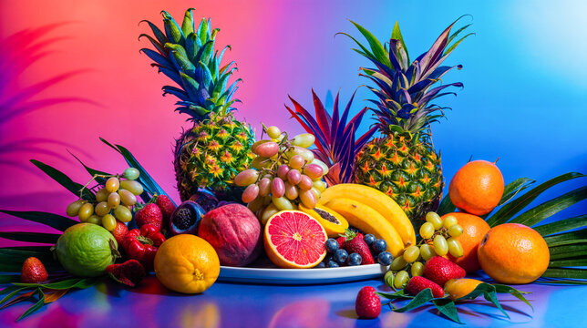 Naturaleza de frutas tropicales Frescas en Mesa  