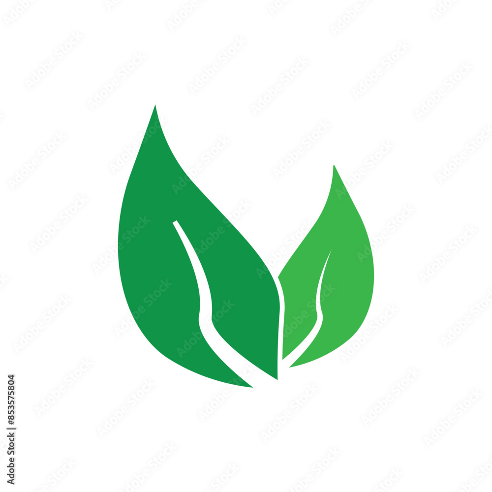 Sticker leaf logo icon