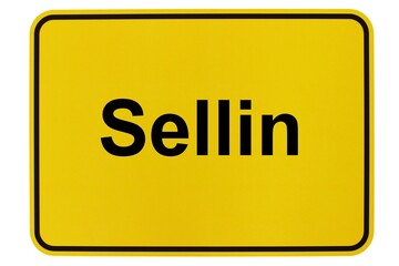 Illustration eines Ortsschildes der Gemeinde Sellin in Mecklenburg-Vorpommern
