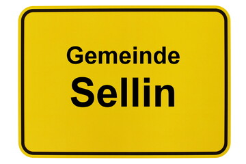 Illustration eines Ortsschildes der Gemeinde Sellin in Mecklenburg-Vorpommern