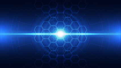 Abstract technology background. Futuristic interface with geometric shapes. Vector illustration