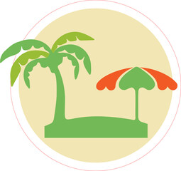 tropical island with palm trees