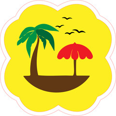 tropical island with palm trees