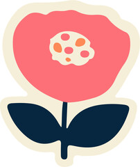 A bright pink flower with a white center. The flower is large and has a round shape.
