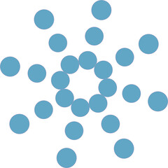 A blue circle with many blue circles inside it