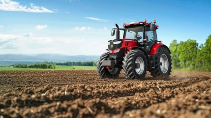Fototapeta premium The red farming tractor