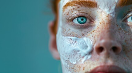 The Closeup of Freckled Face