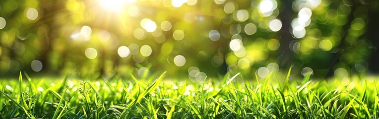 Obraz premium Lush Green Garden Grass in Close-Up