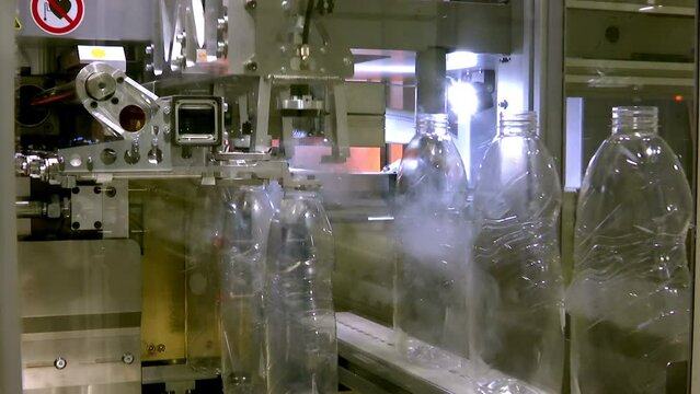Production of Bottles for Liquid Detergent Packaging;Production line for ecological packaging for liquid detergent