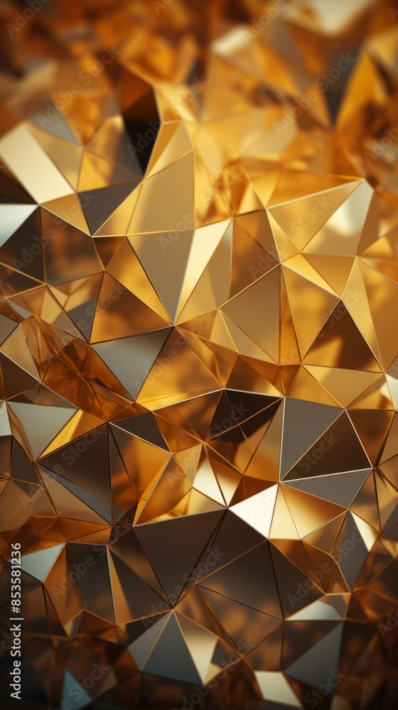 Poster a bright orange background with triangles and a sun shining on it. the image has a warm and inviting