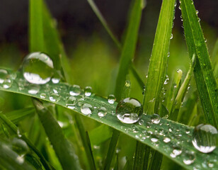 풀잎물방울배경