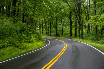 A long way down the road going to Great Smokey Mountains NP, Tennessee